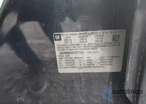 2015 Cadillac Srx Premium Collection from USA, damaged, VIN 3GYFNDE3XFS571318